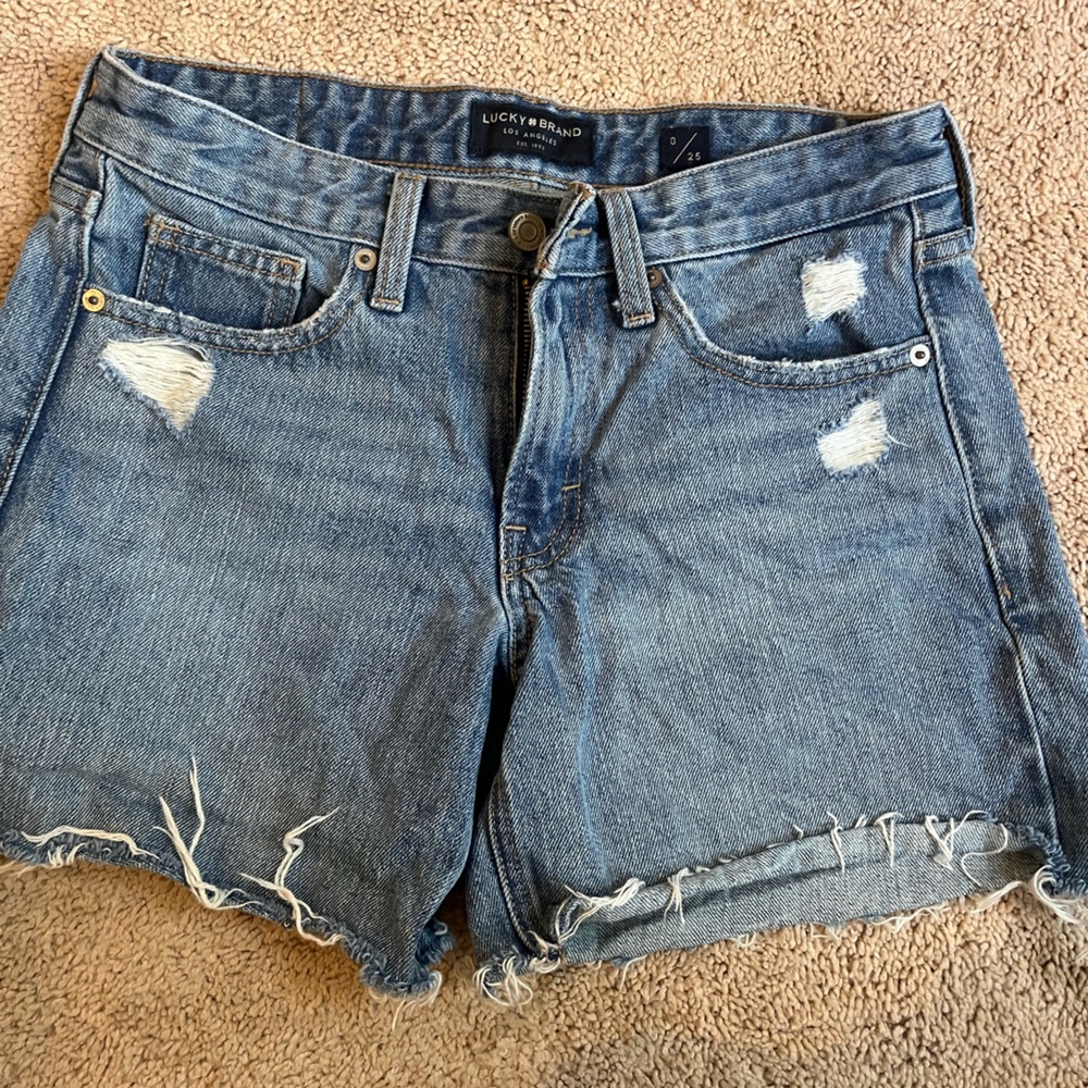 LUCKY BRAND Boyfriend Denim Shorts Size 0/25